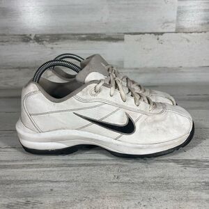 Nike Youth Golf‎ Shoes 311621-101 Lace Up Black White Size 6